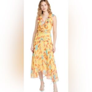 Floral Yellow and Orange Dress
